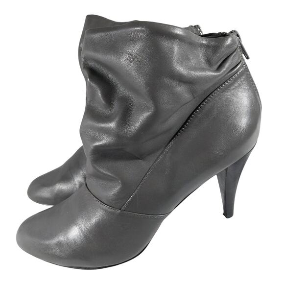 NINE WEST! BAILEY TAUPE BROWN GENUINE LEATHER, BACK HEEL ZIPPER BOOTS! SZ 9.5M - Picture 9 of 9
